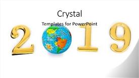  Presentation with 2018 goals text on white - Audience pleasing slides consisting of numbers 2019 and globe isolated backdrop and a white colored foreground