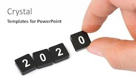  Presentation with 2020 - Colorful presentation theme enhanced with numbers-2020-and-hand-isolated backdrop and a white colored foreground