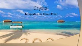  Presentation with 2020 - Cool new PPT theme with numbers-2020-on-beach-concept backdrop and a light blue colored foreground