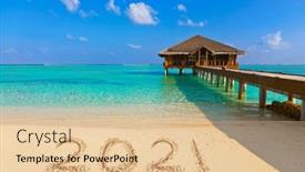  Presentation with 2021 - Slides having numbers-2021-on-beach-concept background and a lemonade colored foreground