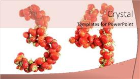  Presentation with strawberries - Slide deck with numbers-alphabet-of-red-ripe background and a  colored foreground