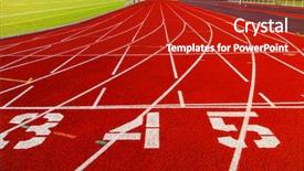 Presentation with race track - Amazing presentation theme having numbers and green football field backdrop and a crimson colored foreground