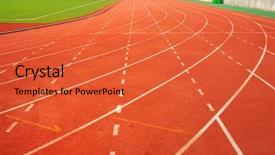  Presentation with race track - Theme consisting of numbers and green football field background and a red colored foreground