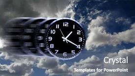  Presentation with clock face - Audience pleasing theme consisting of numbers and hands showing time backdrop and a gray colored foreground