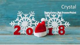  Presentation with 2018 - PPT layouts consisting of numbers forming the number 2018 background and a teal colored foreground