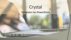  Presentation with effect - Colorful presentation design enhanced with numbers list - financial charts on the table backdrop and a lemonade colored foreground