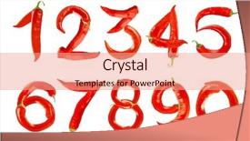  Presentation with peppers - Amazing slides having numbers made of chili peppers backdrop and a coral colored foreground