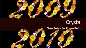  Presentation with new years 2019 - Audience pleasing PPT theme consisting of numbers of 2009 and 2010 backdrop and a wine colored foreground