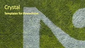  Presentation with football field - PPT theme having numbers on a football background and a tawny brown colored foreground