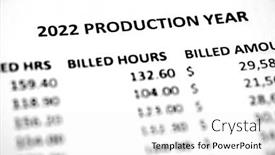  Presentation with business report - Slide set having numbers-printed-on-paper-report background and a white colored foreground