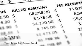  Presentation with business report - PPT layouts enhanced with numbers-printed-on-paper-report background and a white colored foreground