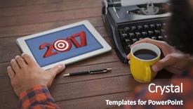  Presentation with numbers - Colorful PPT theme enhanced with numbers with bulls eye arrow backdrop and a tawny brown colored foreground