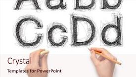  Presentation with letters - Presentation enhanced with numbers with hand and pencil background and a lemonade colored foreground