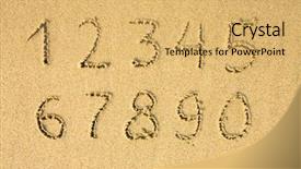  Presentation with numbers - PPT theme featuring numbers written on a sandy background and a yellow colored foreground