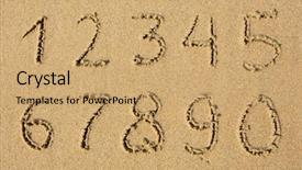  Presentation with footprints and sand beach - Colorful presentation theme enhanced with numbers written on a sandy backdrop and a coral colored foreground