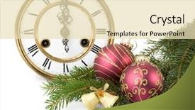  Presentation with new year - Presentation theme enhanced with roman numeral - new year's decoration background and a lemonade colored foreground