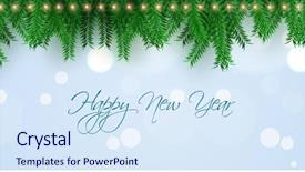  Presentation with banner blue - Beautiful theme featuring numerical - happy new year header backdrop and a sky blue colored foreground