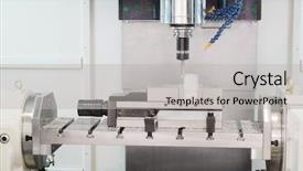  Presentation with machine - PPT theme having numerical - image of metal-working machine background and a light gray colored foreground