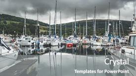  Presentation with rain sky - Colorful slide deck enhanced with numerical - numerous yachts at the northern backdrop and a gray colored foreground