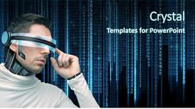  Presentation with binary blue - Slides consisting of numerical - people technology future and programming background and a navy blue colored foreground