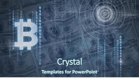  Presentation with graphic - PPT layouts consisting of numerical analysis - digital composite of bit coin background and a ocean colored foreground