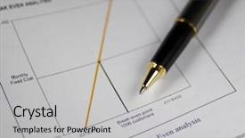  Presentation with pen - Presentation theme with numerical analysis - pen on break-even alalysis background and a light gray colored foreground