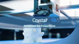  Presentation with modeling - Presentation theme consisting of numerical modeling - 3d printer printing figure close-up background and a ocean colored foreground