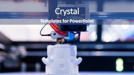  Presentation with modeling - Presentation theme having numerical modeling - 3d printer printing figure close-up background and a ocean colored foreground