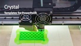  Presentation with close up of printer ink - Slides having numerical modeling - 3d printer printing figure close-up background and a dark gray colored foreground