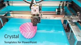  Presentation with modern - Audience pleasing presentation theme consisting of numerical modeling - modern 3d printer printing figure backdrop and a arctic colored foreground