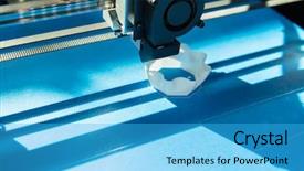  Presentation with modern - Theme enhanced with numerical modeling - modern 3d printer printing figure background and a cyan colored foreground