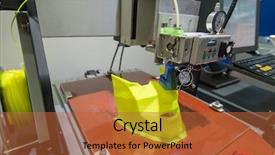  Presentation with 3d printing print concept metallic - Slide set consisting of numerical modeling - modern 3d printer printing figure background and a red colored foreground