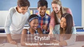  Presentation with using digital tablet - PPT layouts consisting of numerique - group of students using digital background and a coral colored foreground