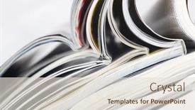  Presentation with spread - Cool new slide set with numerous-magazines-spread-out-against backdrop and a lemonade colored foreground