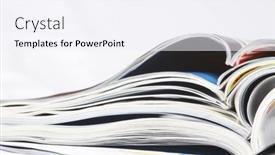  Presentation with magazines - Presentation consisting of numerous-magazines-spread-out-against background and a white colored foreground