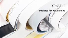  Presentation with magazines - Colorful presentation enhanced with numerous-magazines-spread-out-against backdrop and a white colored foreground