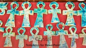  Presentation with tourist - Colorful presentation theme enhanced with numerous-souvenirs-at-the-tourist backdrop and a red colored foreground