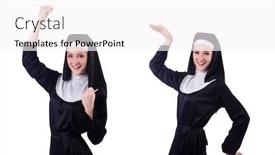  Presentation with nun - PPT theme consisting of nun isolated on the white background background and a white colored foreground