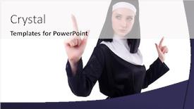  Presentation with nun - Amazing presentation having nun isolated on the white background backdrop and a white colored foreground