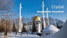  Presentation with kazakhstan - Presentation theme enhanced with nur-astana-mosque-the-second background and a teal colored foreground