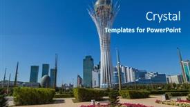  Presentation with kazakhstan - Presentation theme consisting of nur-sultan-kazakhstan-april-24 background and a  colored foreground