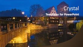  Presentation with city - PPT theme consisting of nuremberg-city-houses-on-riverside background and a ocean colored foreground