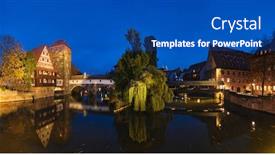  Presentation with max - Beautiful PPT theme featuring nuremberg-city-houses-on-riverside backdrop and a ocean colored foreground