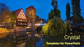  Presentation with max - Audience pleasing PPT theme consisting of nuremberg-city-houses-on-riverside backdrop and a tawny brown colored foreground