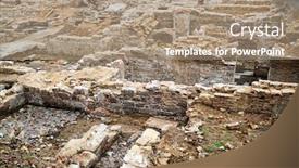  Presentation with excavation - Slide set enhanced with nuremberg-germany-historical-archeological-excavation background and a coral colored foreground