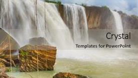  Presentation with vietnam - Presentation design with nurs - beautiful dray nur waterfall background and a light gray colored foreground
