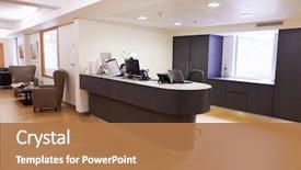  Presentation with station - Slide set with empty nurse's station background and a coral colored foreground