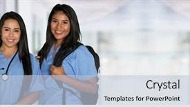  Presentation with students - Audience pleasing theme consisting of nurse - group of nursing students working backdrop and a lemonade colored foreground