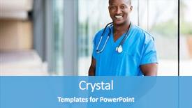  Presentation with portrait of medical professionals - Audience pleasing theme consisting of nurse - portrait of relaxed afro american backdrop and a teal colored foreground