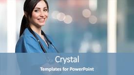  Presentation with medical worker - Amazing presentation theme having nurse - smiling medical worker portrait backdrop and a teal colored foreground